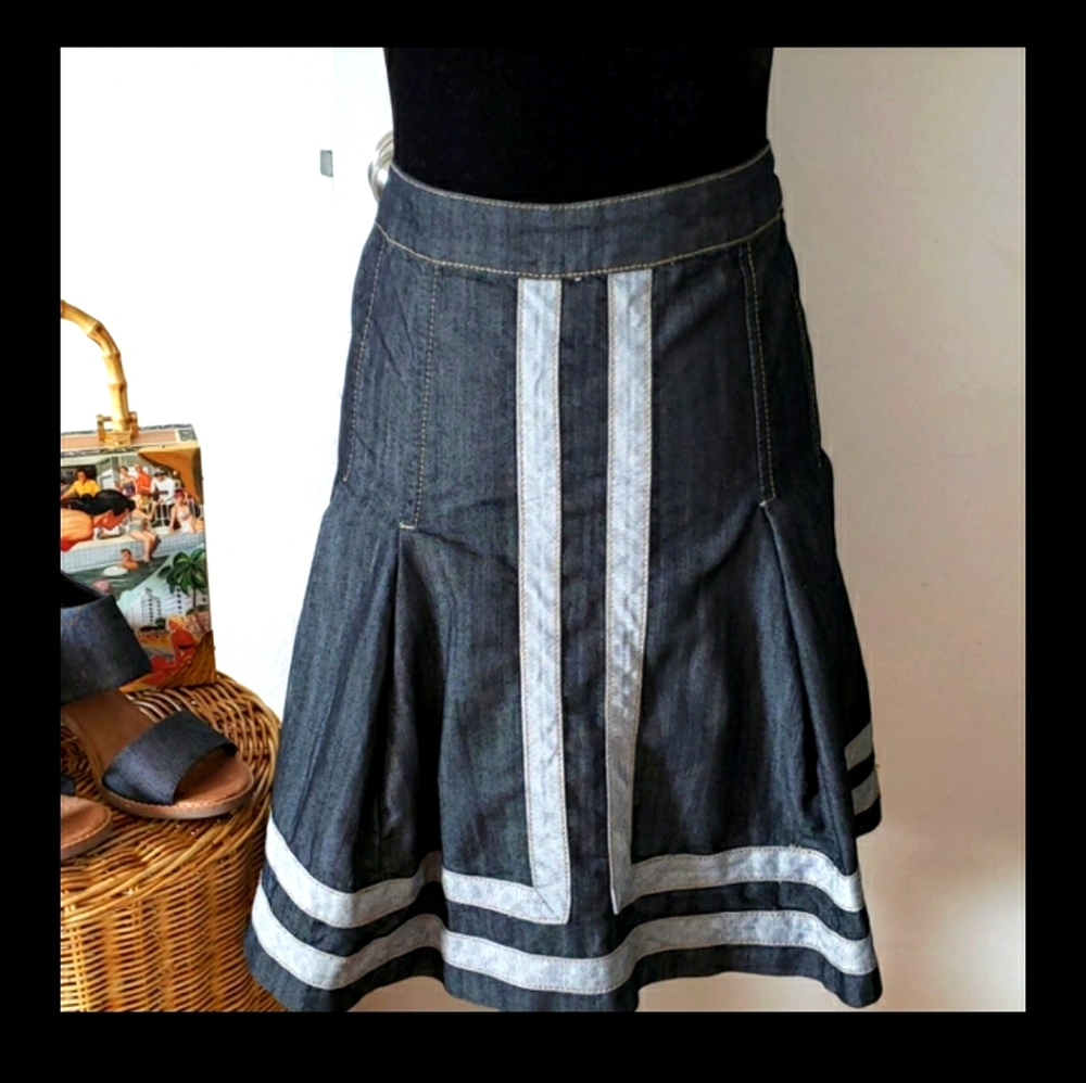 Baccini Denim High Waist Skirt Size 12P - Picture 1 of 8